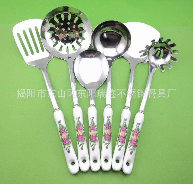 供應不銹鋼陶瓷廚具套裝 精美禮品套裝 韓式不銹鋼廚具