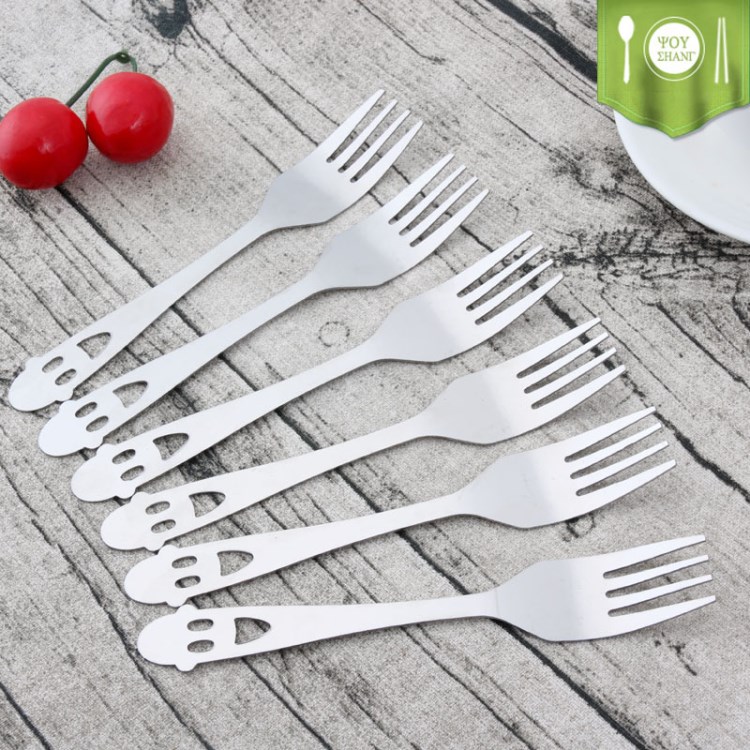 廠家直銷 不銹鋼笑臉叉子 酒店居家不銹鋼餐具 水果沙拉叉批發