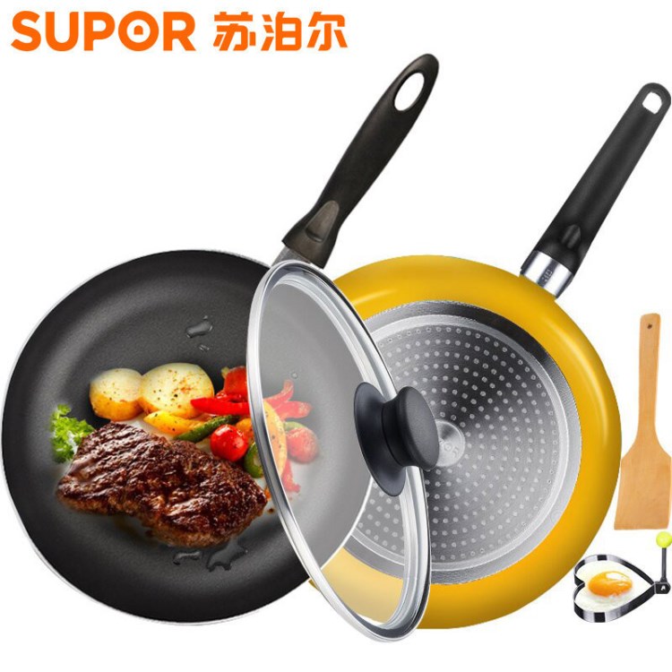 電磁爐燃?xì)庠钔ㄓ?炊具鍋具蘇泊爾(SUPOR)不粘鍋平底鍋煎鍋28cm