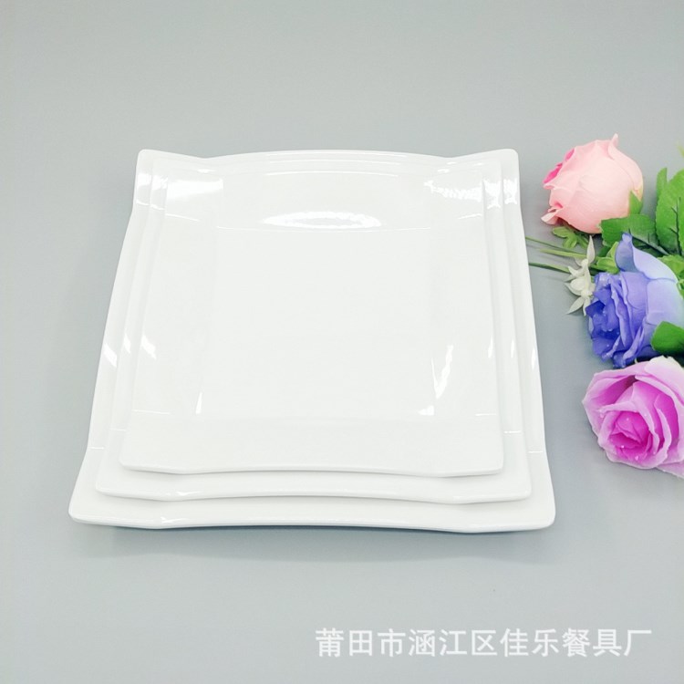 10寸時尚仿瓷密胺四方盤-廠家生產供應酒店多用小菜碟涼菜盤餐具