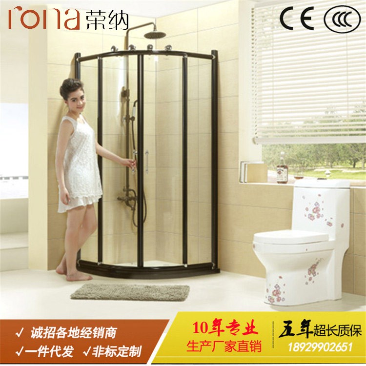 鋁合金淋浴房價格 弧形推拉門玻璃淋浴房廠家批發 兩固兩移淋浴房