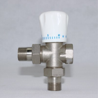 散熱器 暖氣片ppr6分三通專用溫控閥門 全銅溫控角閥門一件代發