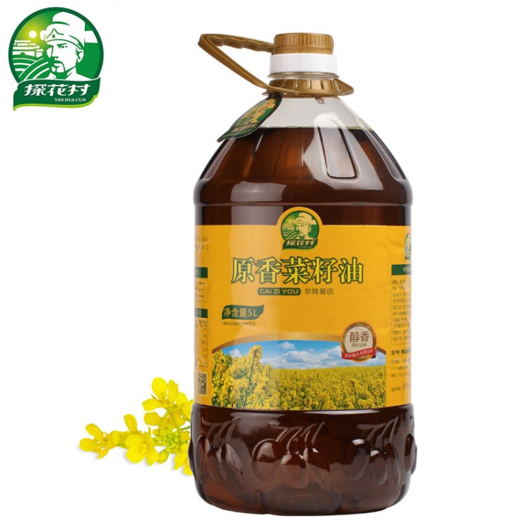 初榨菜籽油 5L農(nóng)村植物油 物理壓榨食用油