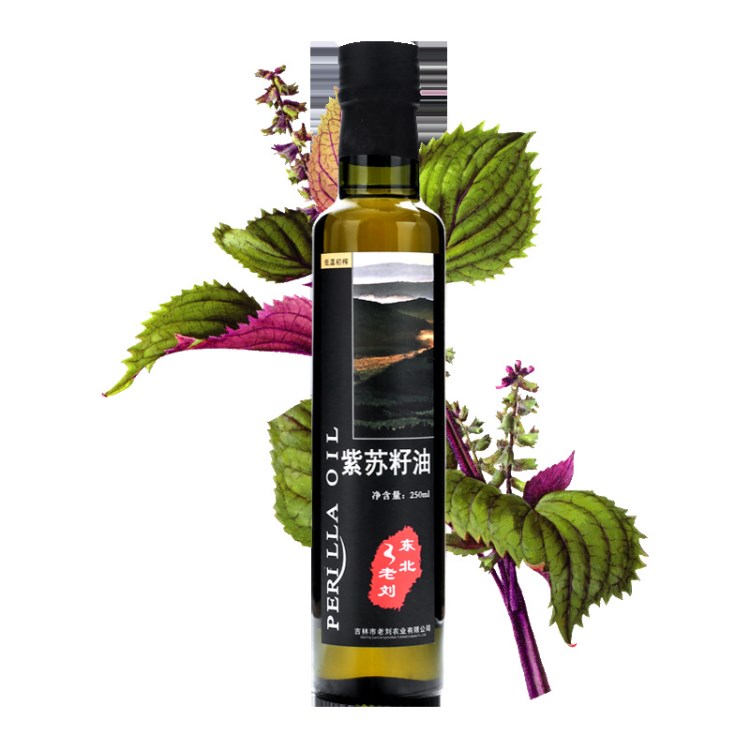 东北老刘紫苏油250ml长白山特产苏子油月子食用油冷榨紫苏籽油