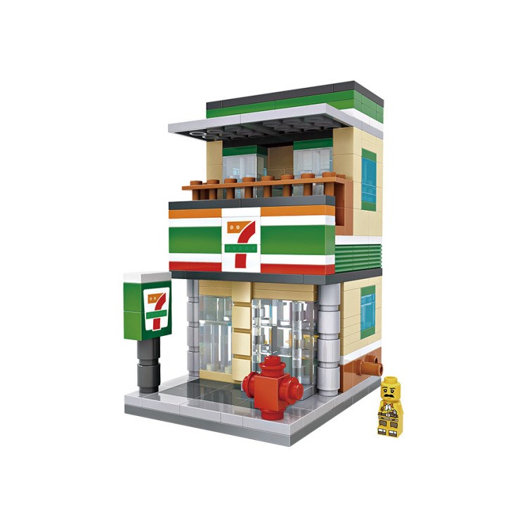 loz mini小顆粒積木街景建筑拼裝積木益智玩具 7-11便利店 1601