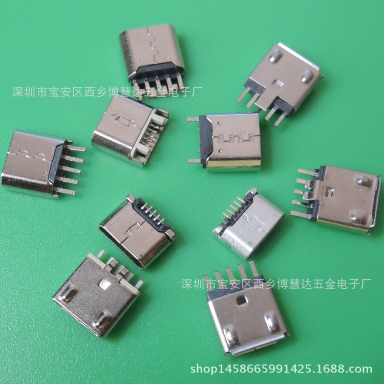 MicroUSB插座 MICRO5P夾板式母座（可注塑型）母座|手機連接器