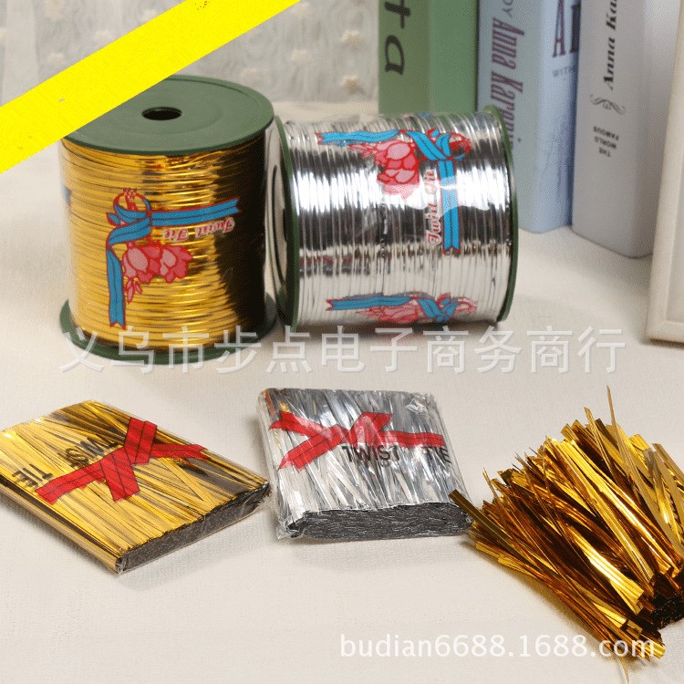 烘焙包裝扎口帶500碼 食品包裝扎線扎絲綁繩 金屬扎繩廠家現(xiàn)貨