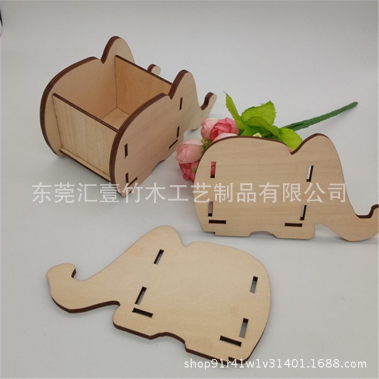 多功能大象支架筆筒個性木質筆筒創意筆筒木質手機支架定制LOGO