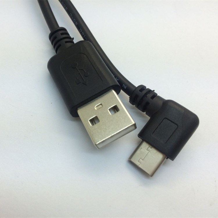 生产弯头usb type c数据线 TYPE C接口转USB公2.0手机数据线