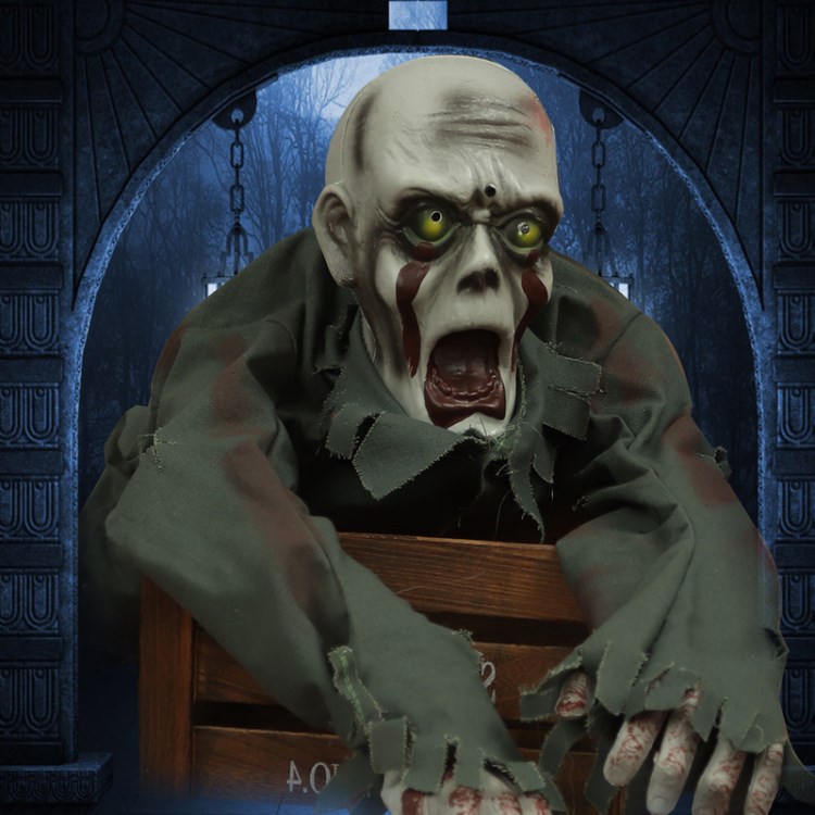 萬圣節(jié)鬼節(jié)用品鬼屋酒吧KTV裝飾道具恐怖布置整蠱嚇感光電動(dòng)爬鬼