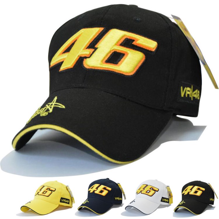 明星羅西簽名VR46數(shù)字刺繡棒球帽摩托車帽子賽車帽運動棒球帽