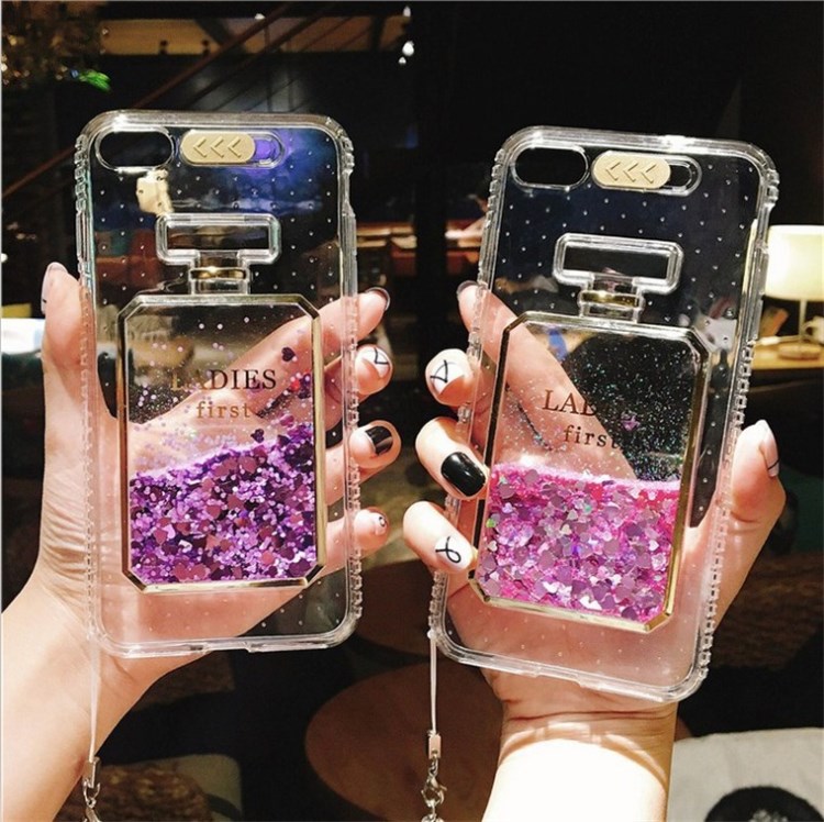 OPPO r11手機(jī)殼防摔六來電閃vivo X9香水瓶硅膠套軟R9S液體流沙女