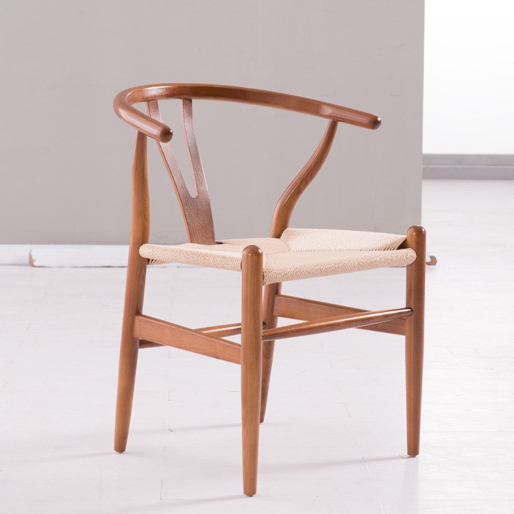 淇宇 叉骨椅Y chair 實木餐廳咖啡廳西酒店會所休閑椅子 牛角椅