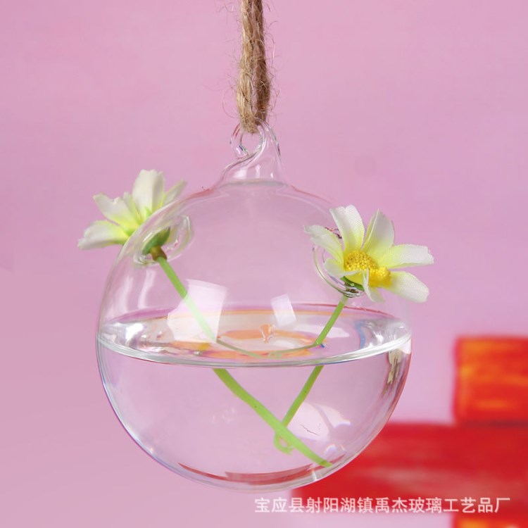 懸掛雙孔玻璃花瓶 水培水養(yǎng)植物器皿 微景觀苔蘚瓶創(chuàng)意水培花器