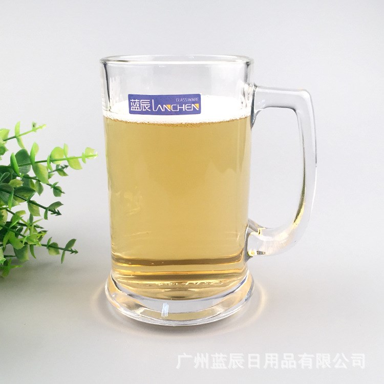 400ml 玻璃扎杯 德國玻璃扎啤杯 手把啤酒杯 廣州玻璃制品加工廠