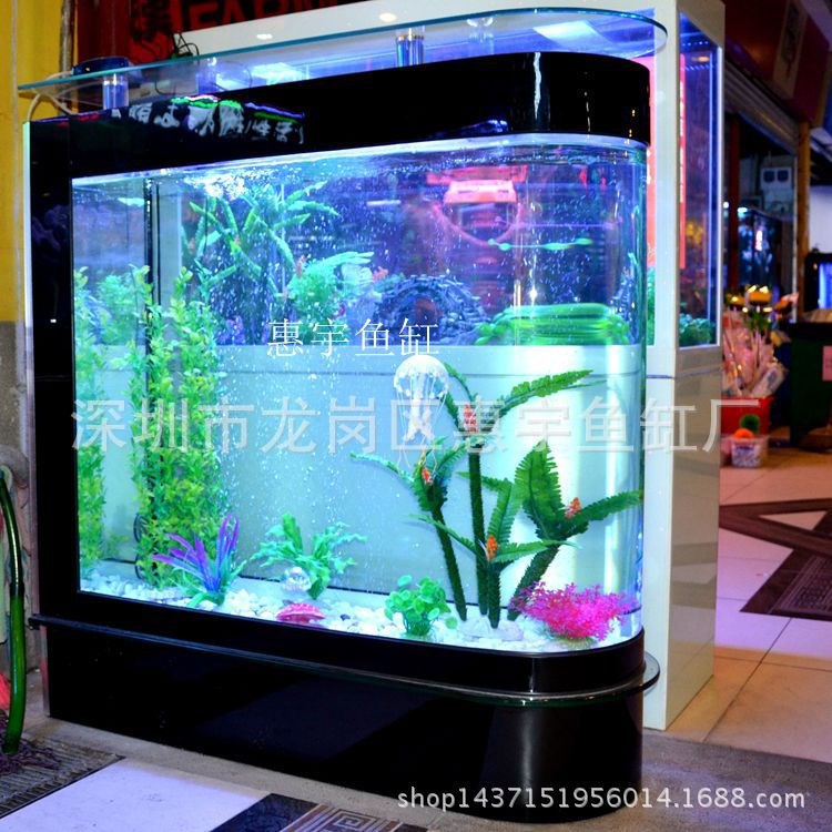 魚缸水族箱 客廳隔斷大型子彈頭生態(tài)實用免換水防爆玻璃 廠家直銷