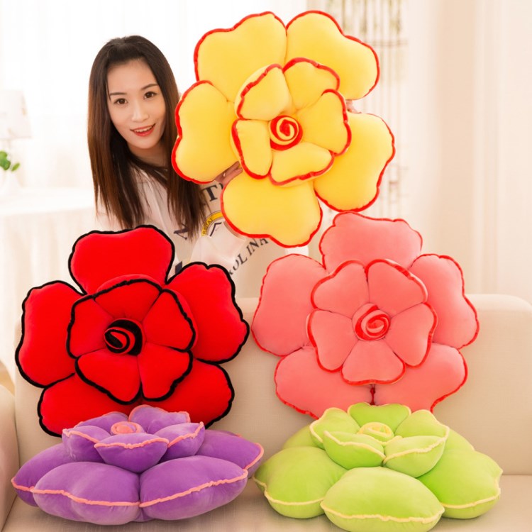 2017新款供應(yīng)家居裝飾床上用品玫瑰花抱枕創(chuàng)意生日禮物婚慶禮品
