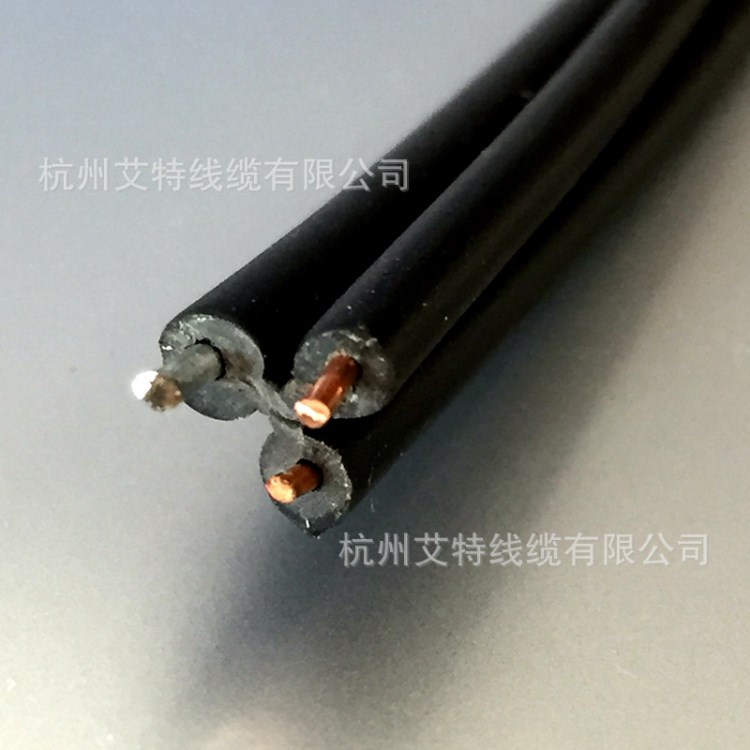 兩芯0.9裸銅電話線防紫外線PE室外通訊電纜電信施工鋼絲自承吊線