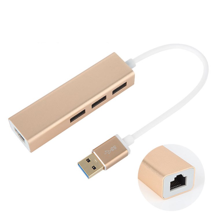 鋁合金USB3.0千兆網(wǎng)卡帶3口HUB usb轉(zhuǎn)rj45外置有線(xiàn)網(wǎng)卡HUB集線(xiàn)器