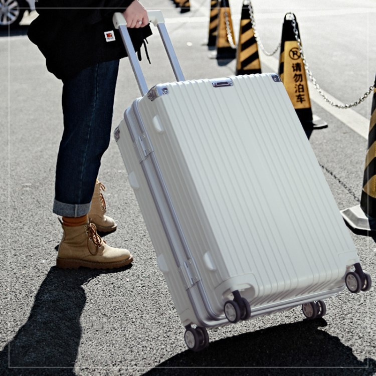 新款玫瑰金鋁框拉桿箱萬向輪行李箱包角旅行箱學生托運箱全色批發