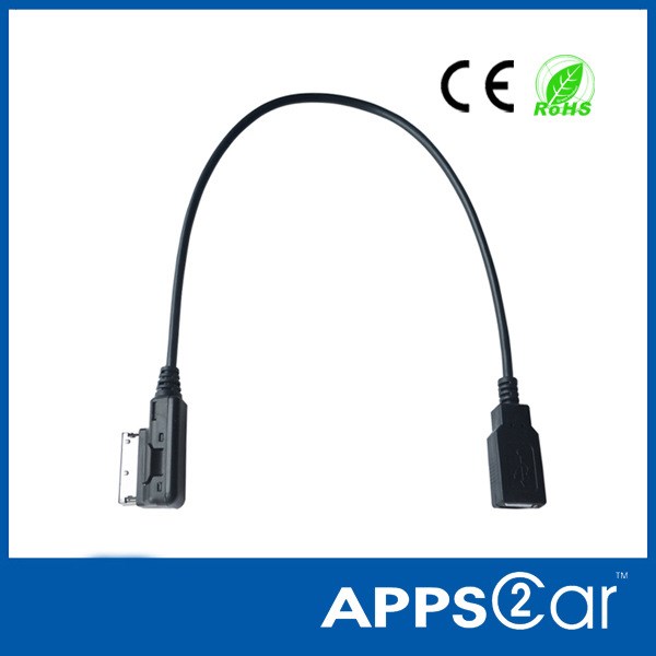 奧迪AMI音樂接口 A4 A6 Q5 Q7加裝USB SD數(shù)據(jù)線 音頻線 車載MP3