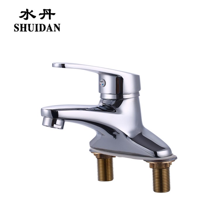 雙聯面盆龍頭 銅賽洛冷熱混水龍頭 廠家批發洗臉盆龍頭衛浴龍頭