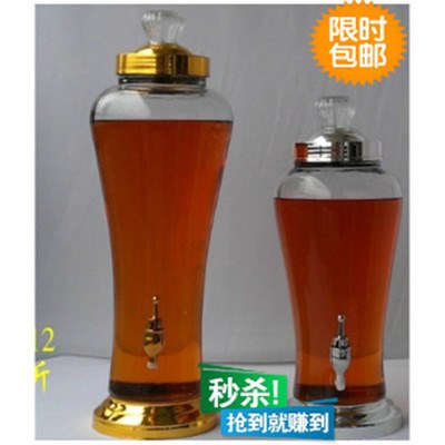 新品玻璃泡酒壇子6斤10斤酒罐子帶龍頭人參泡酒瓶盛酒器