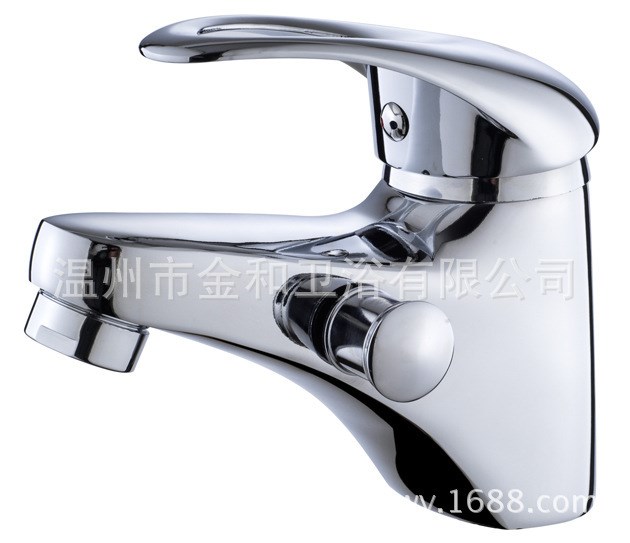鋅合金喬燈單孔 提拉單孔 單把冷熱水面盆臺盆水龍頭JH-3021T