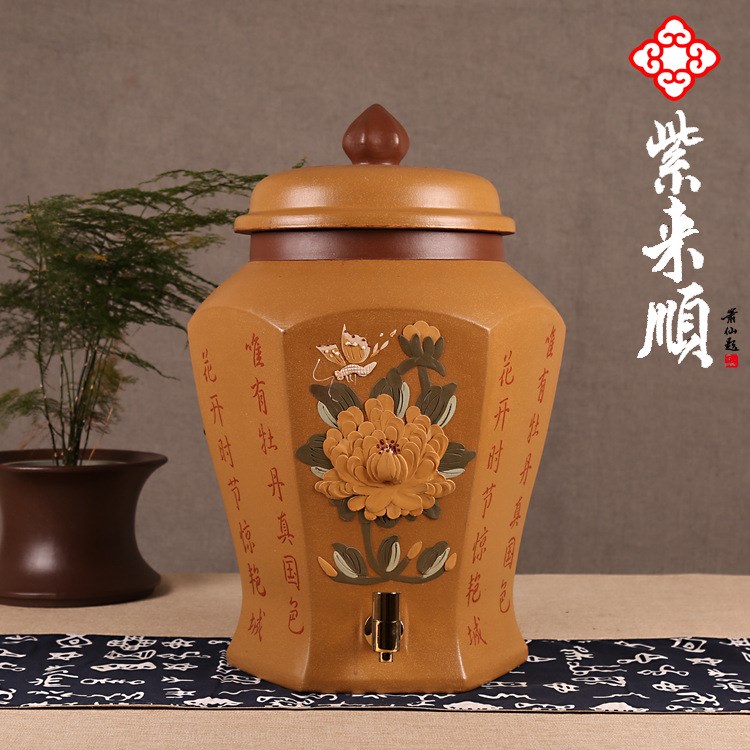 紫來(lái)順批發(fā)茶具水龍頭凈水器水缸宜興陶瓷水罐定制廠商直供698