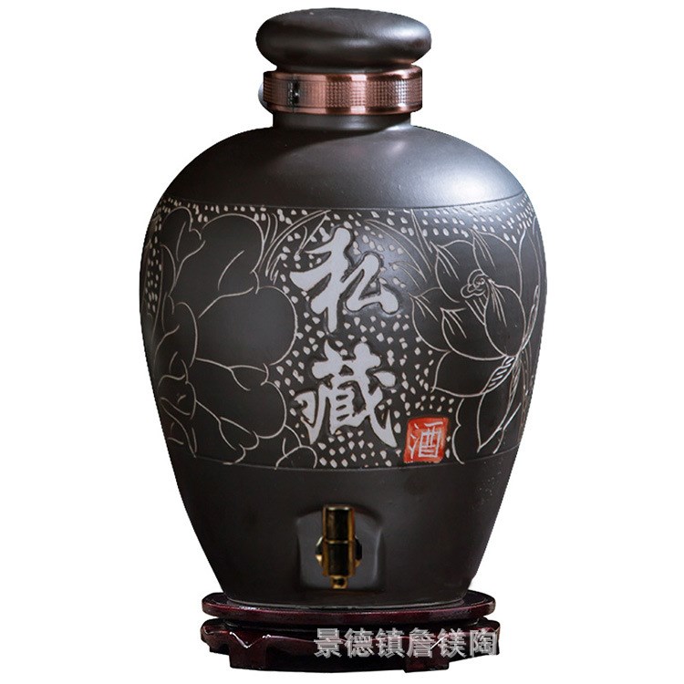 景德鎮私藏雕刻陶瓷酒壇10斤裝泡酒壇子酒缸酒瓶密封罐白酒壺