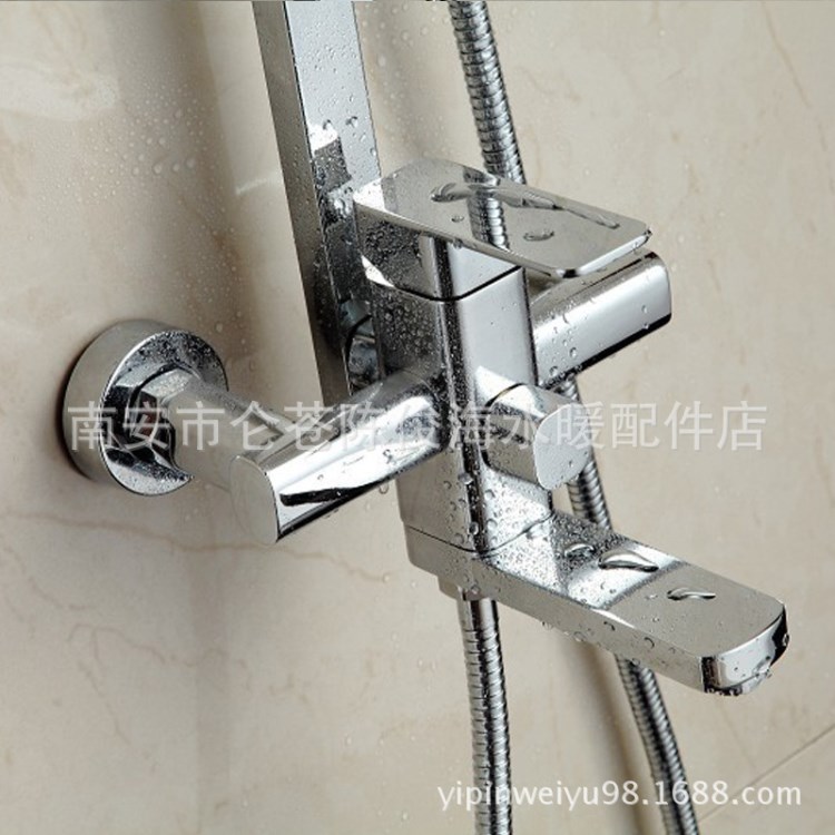 廠家混批 新款時尚 方型全銅淋浴龍頭 三檔調節 四方混水閥