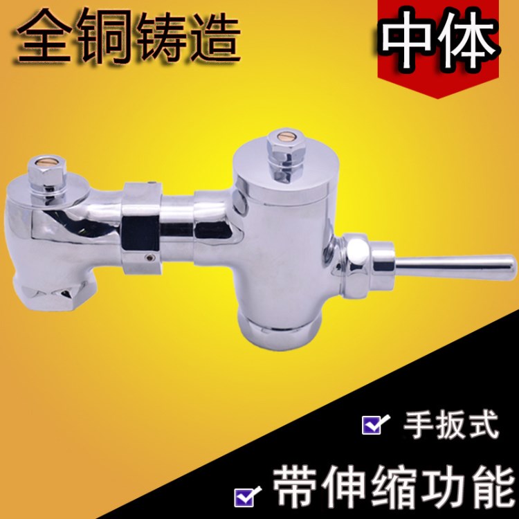 供應手板式沖洗閥 全銅 伸縮臥式 大便沖水閥 延時閥 手柄蹲便閥