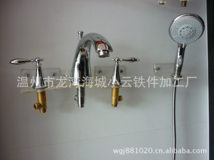 銅分體龍頭立式四件套浴缸龍頭D-A0030附圖手把也全銅