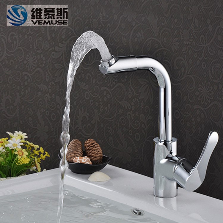 銅單孔360&deg;旋轉(zhuǎn)水龍頭 批發(fā)面盆洗臉盆水龍頭 南安水龍頭廠家
