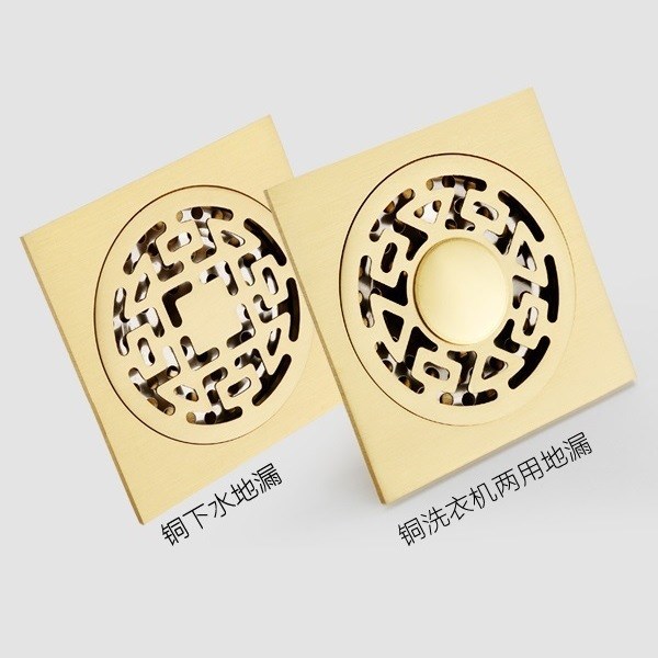 全銅地漏衛(wèi)生間洗衣機(jī)防臭防蟲深水銅芯浴室下水不銹鋼濾網(wǎng)