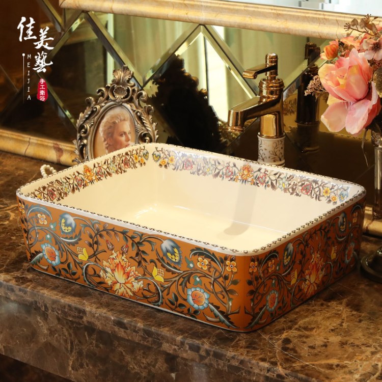 廠家直銷 衛(wèi)生間洗手盆臺上盆景德鎮(zhèn)陶瓷藝術(shù)盆洗漱臺1239#