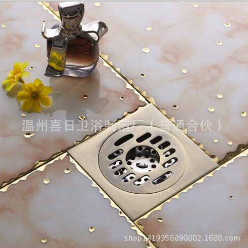 廠家批發(fā) 歐式 黃銅四方防臭防蟲多功能洗衣機(jī)地漏 
