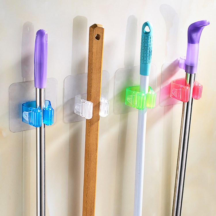 吸盤拖把架 無痕防水粘鉤創(chuàng)意衛(wèi)生間掛鉤免釘掃把卡座夾廠家直銷