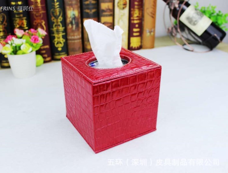 歐式時尚亮面貝殼紋皮革卷紙紙巾盒 正方體卷筒皮質抽紙盒包郵