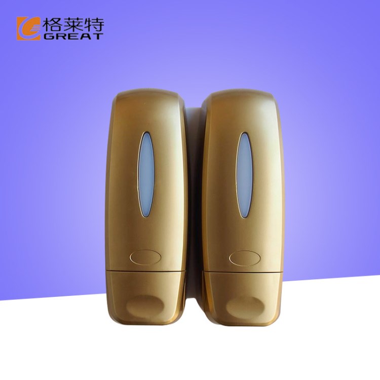 格萊特土豪金單頭透明手動(dòng)皂液器外觀新穎質(zhì)量壁掛式酒店用品