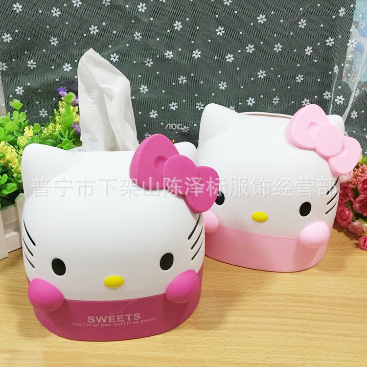 hello kitty凱蒂貓可愛創(chuàng)意塑料手紙盒紙巾盒 卷紙桶卷紙盒手紙盒