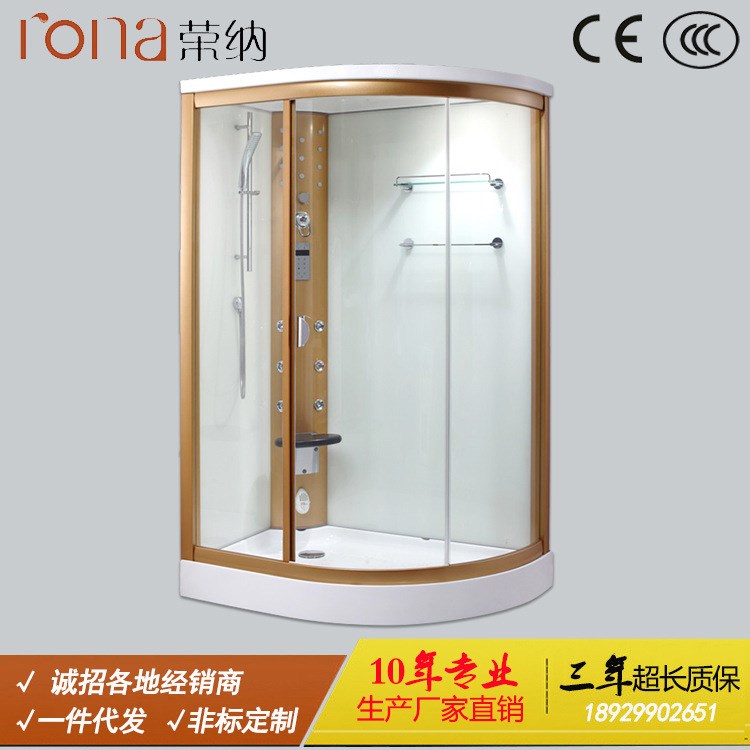 榮納衛浴 長弧形金色邊框蒸汽桑拿房 豪華濕蒸房衛浴廠家直銷