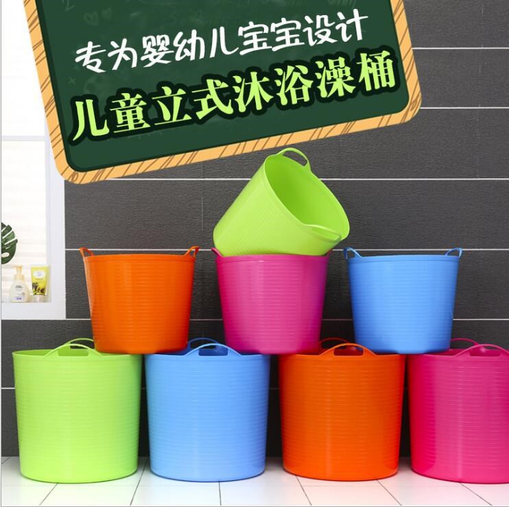 多功能泡澡桶兒童洗澡桶泡澡桶超大號(hào)加厚塑料沐浴桶圓形浴盆澡盆