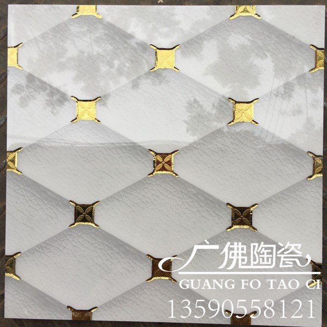 仿皮紋鍍金拋晶磚拋金磚/背景墻磚/藝術(shù)瓷磚300x300廚衛(wèi)墻地K金磚