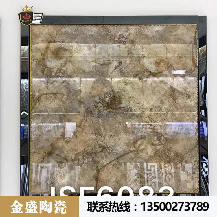 600*600鍍金拋晶磚 客廳電視背景拼花墻磚 藝術(shù)瓷磚拋晶磚地磚