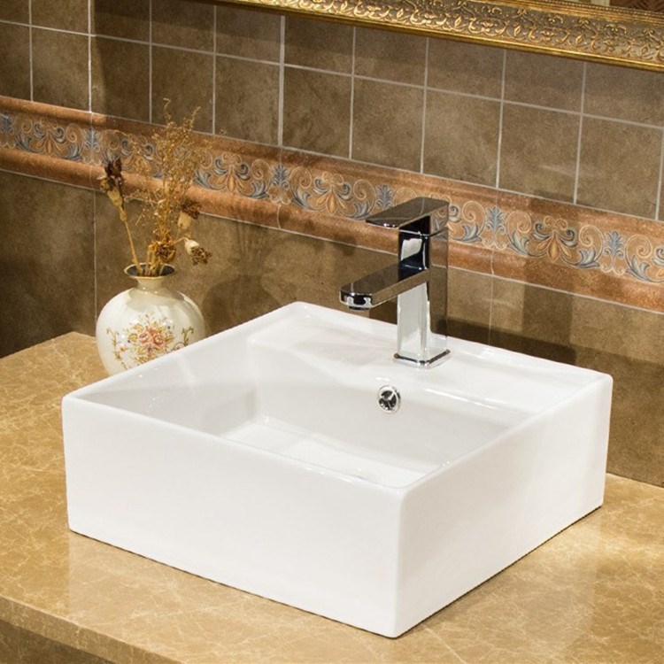 廠家直銷批洗手盆發家用洗臉盆工程單可貼牌方形酒店洗漱盆藝術盆
