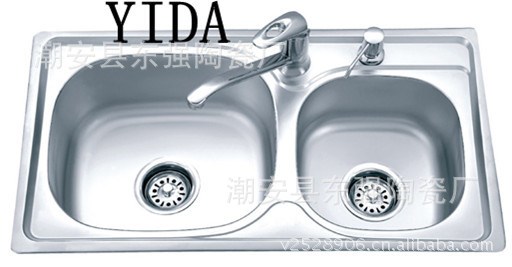 供應 帶龍頭 肥皂槽 洗碗水槽 不銹鋼盆   雙槽 702