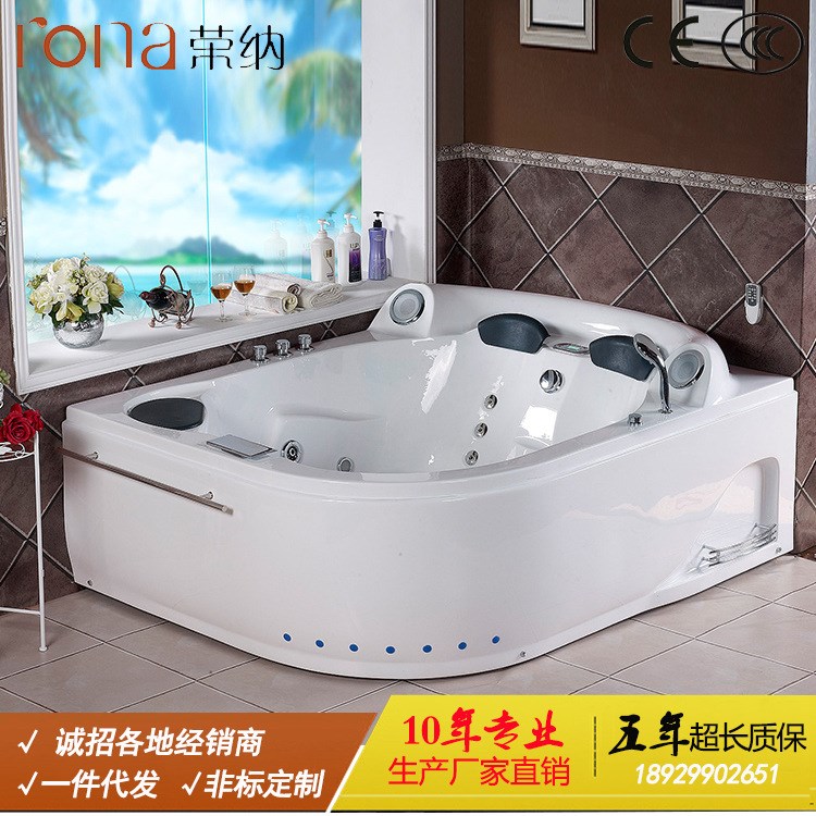 按摩沖浪浴缸廠價直銷 亞克力按摩浴缸 家用酒店豪華雙人浴缸成人