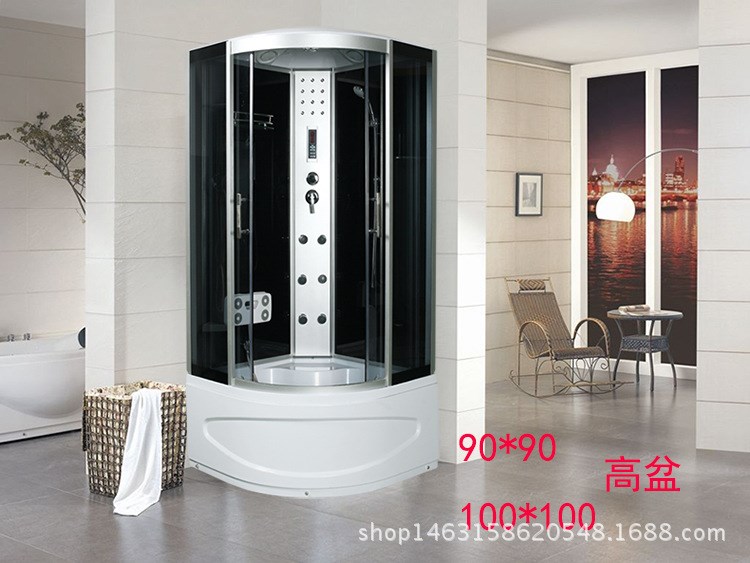 整體淋浴房扇形90電腦房桑拿房玻璃封閉整體衛(wèi)浴房