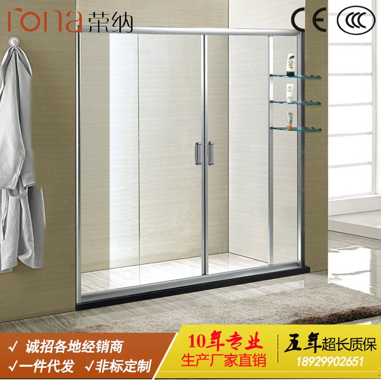 兩固兩活推拉玻璃移門 簡易淋浴房屏風(fēng) 酒店工程浴屏尺寸定做批發(fā)